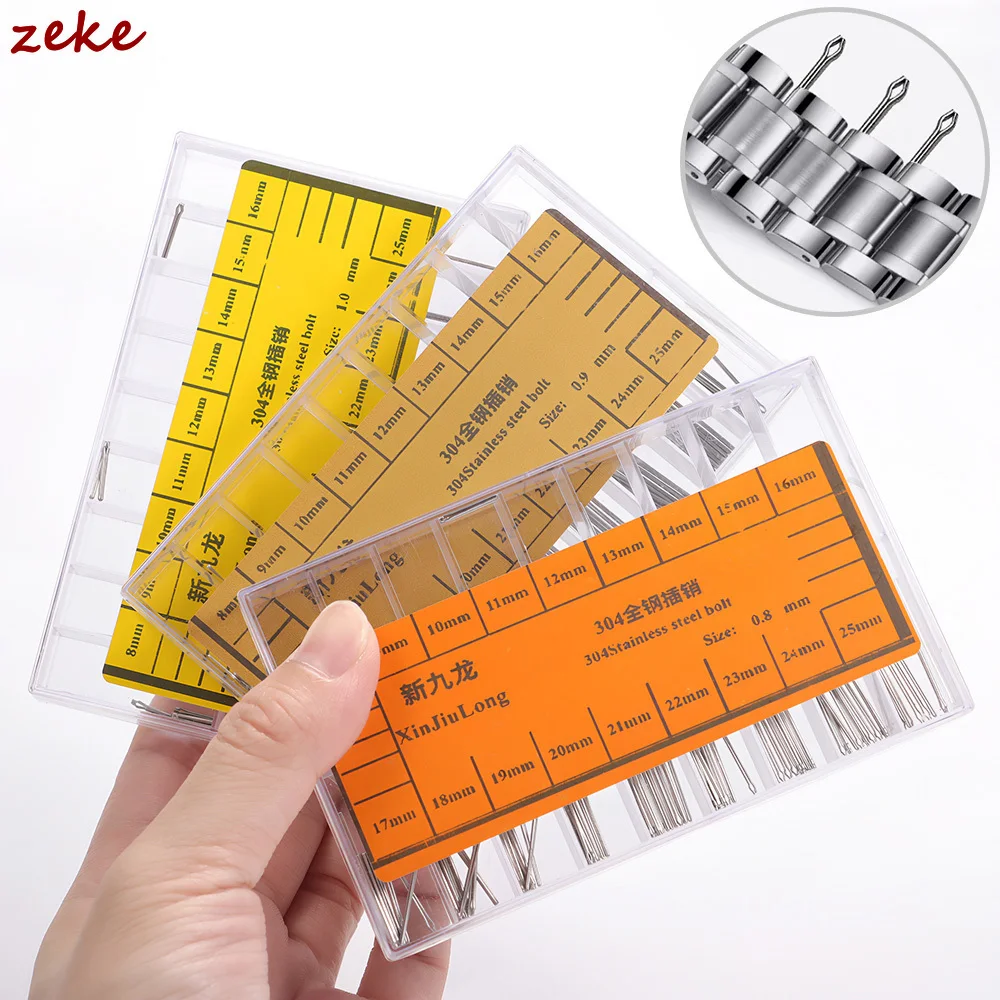 180pcs Watch Band Split Pins Stainless Steel Watch Strap Link Pins Bar 8mm-25mm 18 sizes Watch Repair Tools Accessories With Box