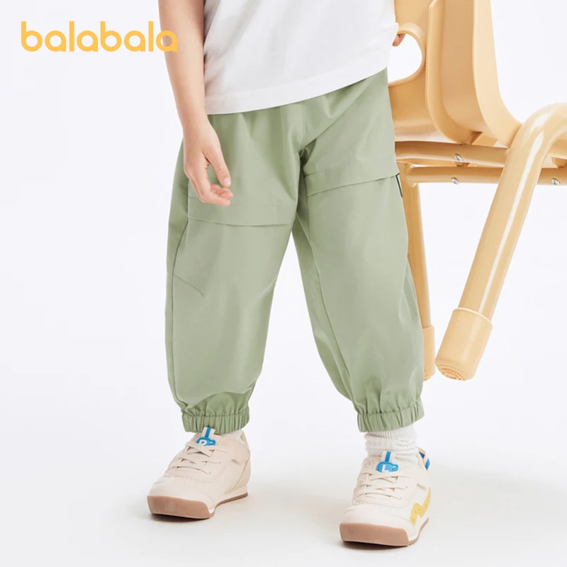 Balabala Pants Boys Pants Baby Mosquito-Repellent Pants 2024 Summer New Children Jogger Pants Outdoor Style