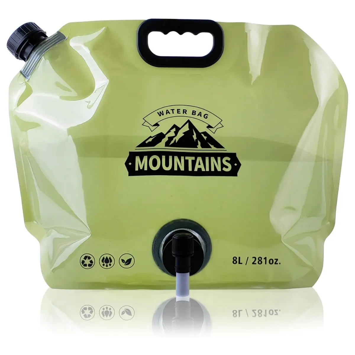 Water Jug Camping 2.1 Gallon Collapsible with Spigot Portable Water Pouch Foldable Water Bags for Outdoor Hiking