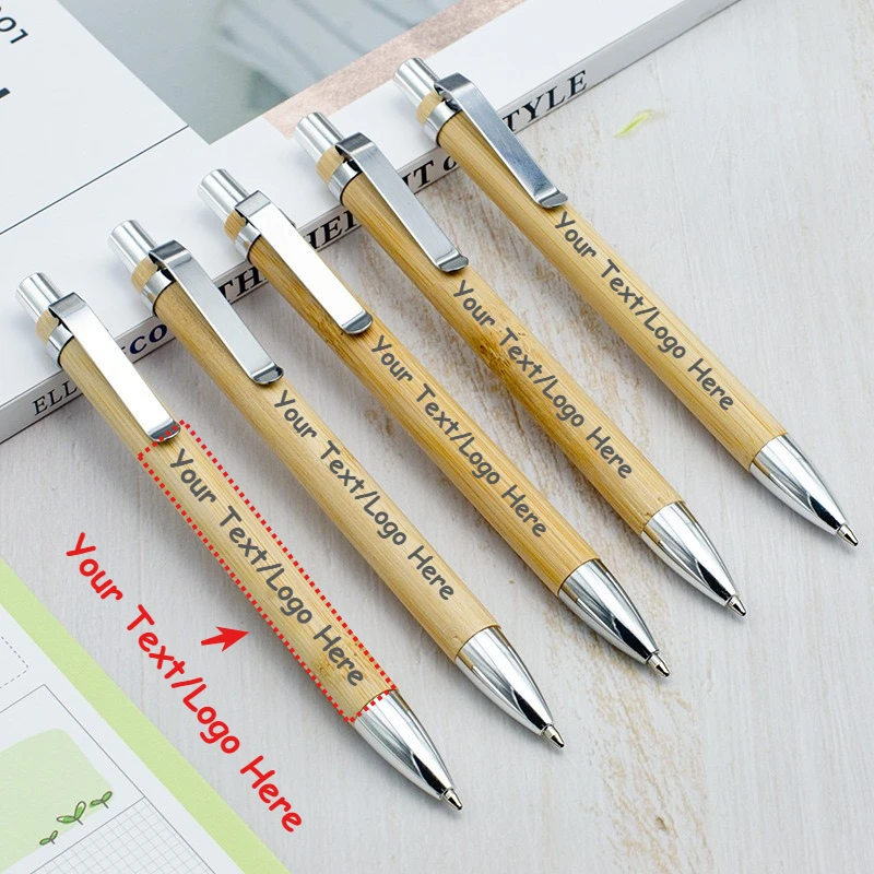 30pcs Engravable Bamboo Customizable Ballpoint Pens Personalized Wedding Guestbook Favors Unique Customizable Wedding Favors