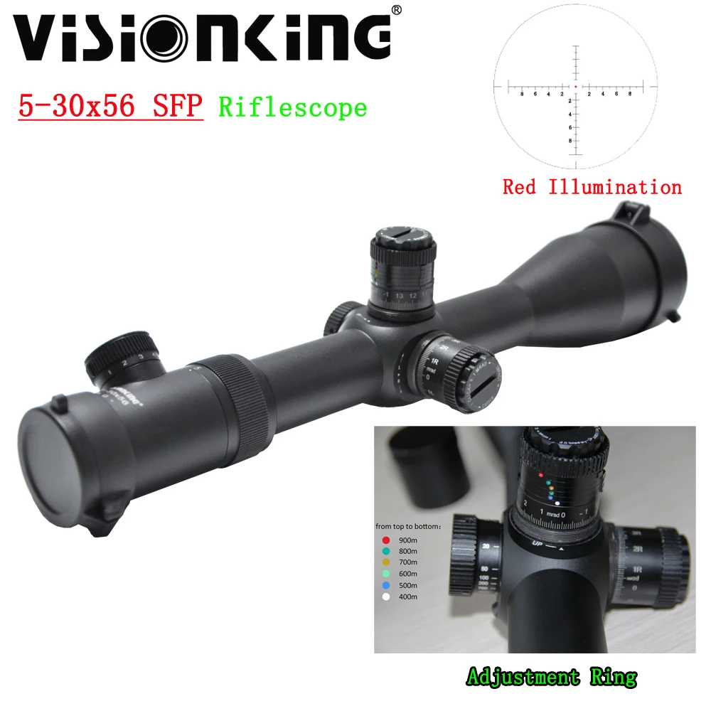 Visionking Lock Focus 5-30X56 Hunting Riflescope 35mm Tube Mil-dot Illumination Long Range Tactical SFP Optics Sight .338