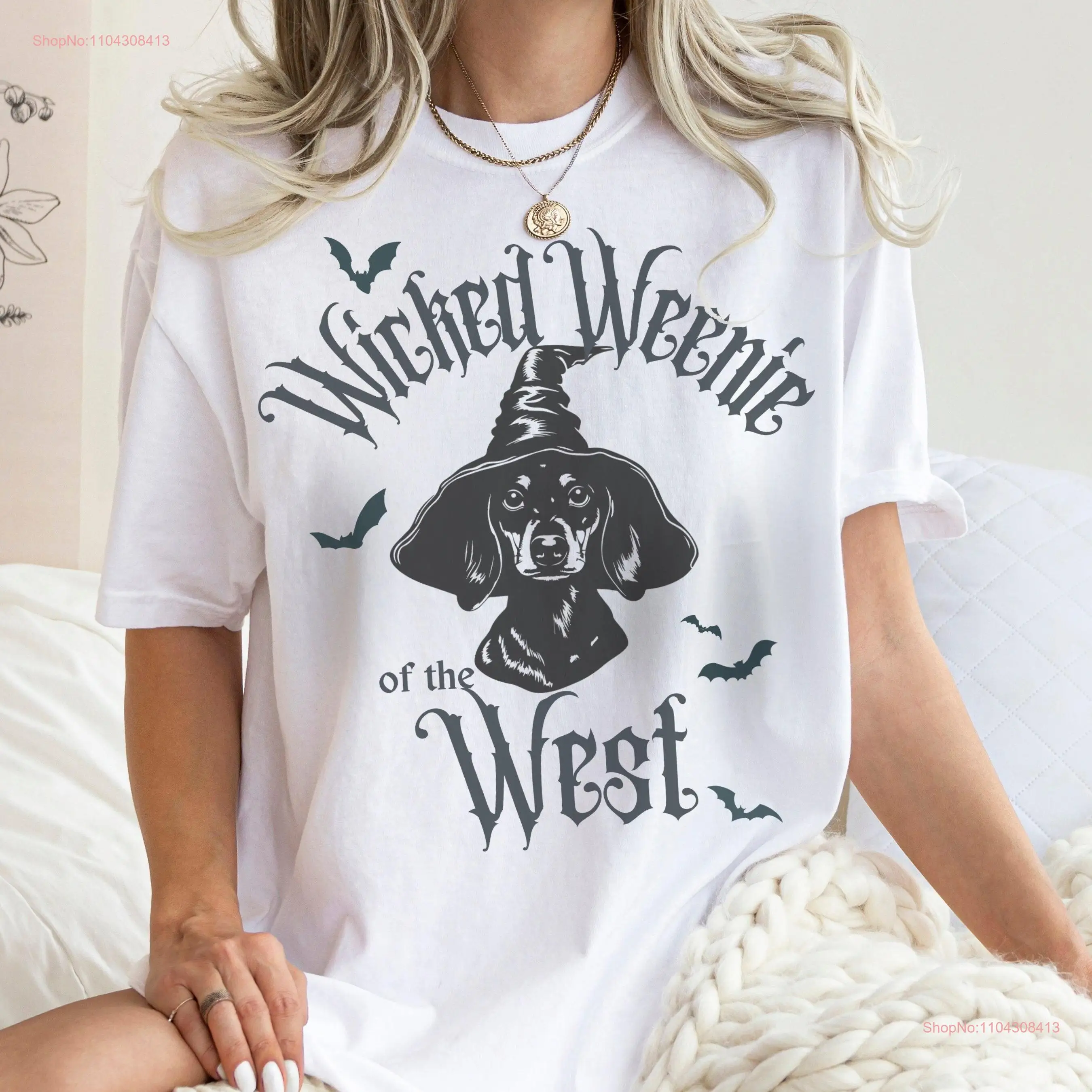 Witchy Dachshund Halloween T Shirt Comfort Colors Funny Weenie Dog Wicked of the West Doxie Mom GifT Lover