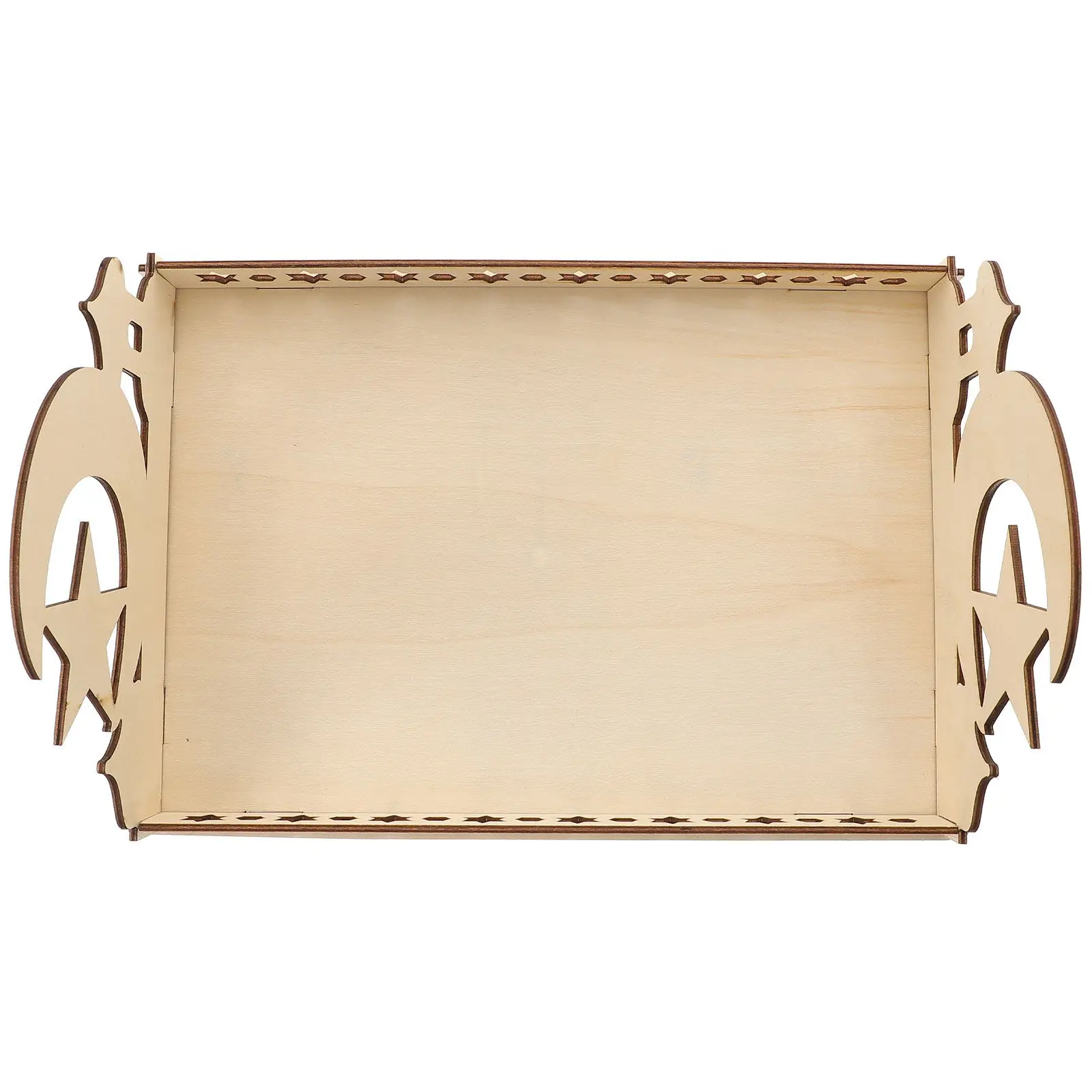 Wooden Moon Tray Multipurpose Decorative Serving Plate for Party Dessert Fruit Storage Home Organizer