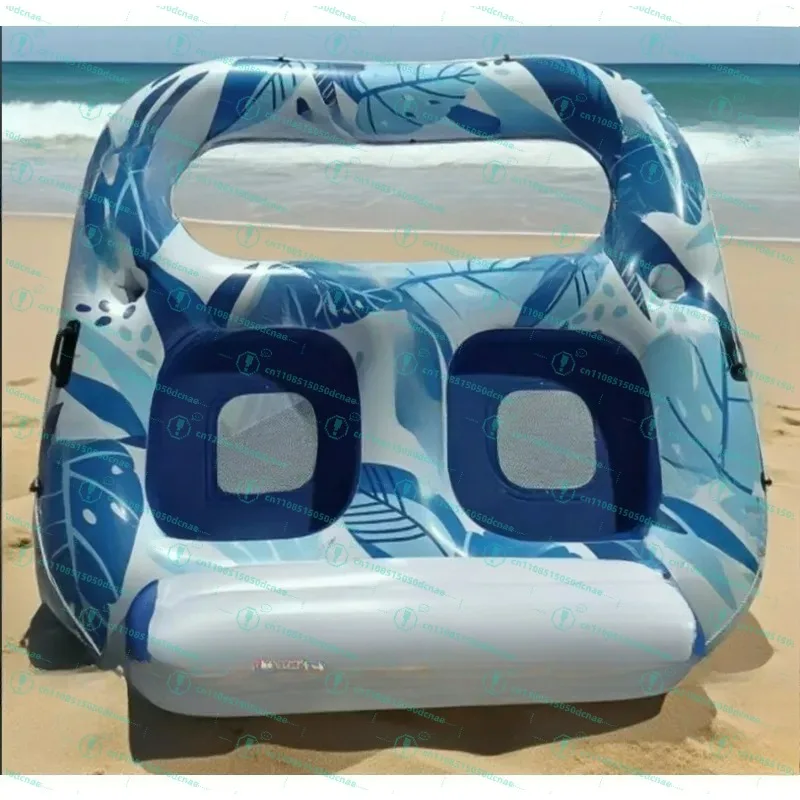 Chair Floating Bed with Cup Hole Outdoor Double InflatableWater Lounge view 2