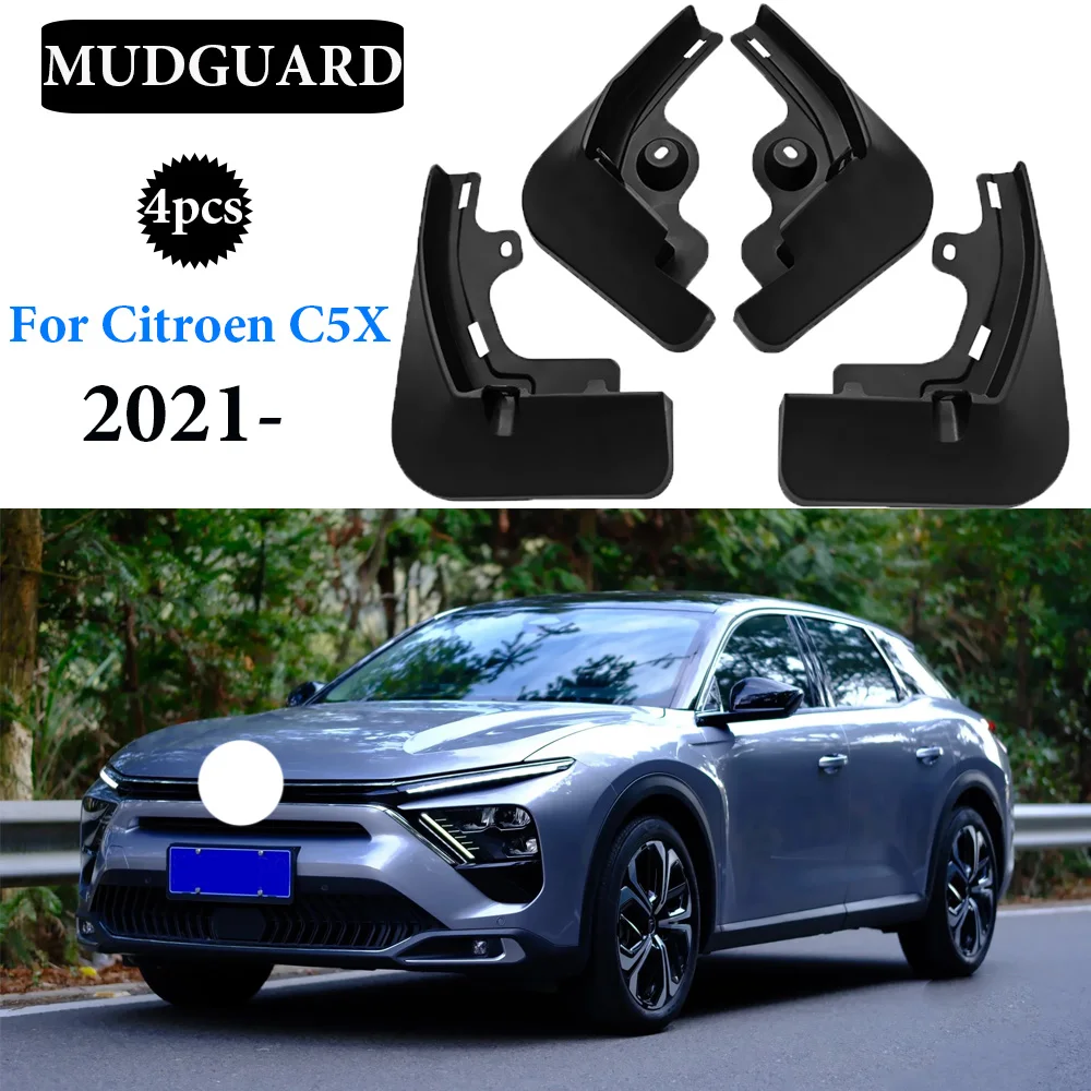 

New Front Rear Car Mudflap For Citroen Versailles C5X 2021- Fender Mud Guard Splash Flaps Mudguard Car Accessories 4pcs