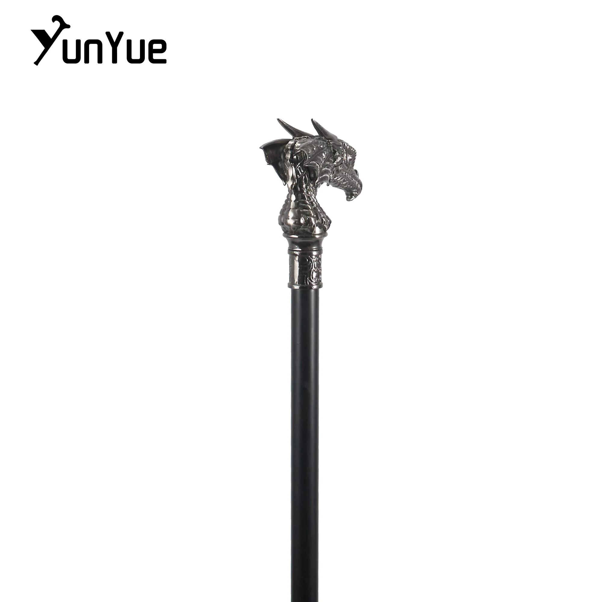 Bastoncini da passeggio eleganti con testa di drago argentata di lusso per uomo Bastone da passeggio decorativo alla moda Cos Canna staccabile per feste vintage