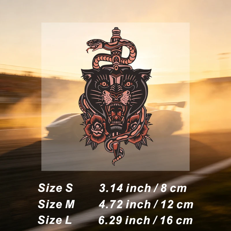 Car Stickers Black Leopard Snake Vinyl Decal Waterproof Die Cut Sun Proof No Residue for Fuel Tank Gas Cap Bumper Auto Decor