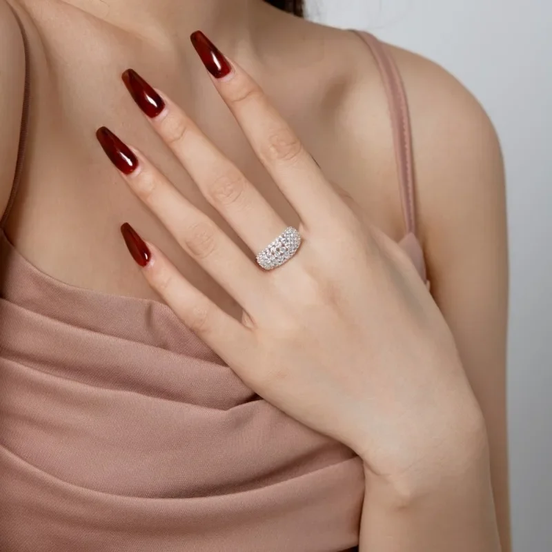 

Shining U S925 Silver Full Gems Ring for Women Platinum Plated Fine Jewelry Anniversary