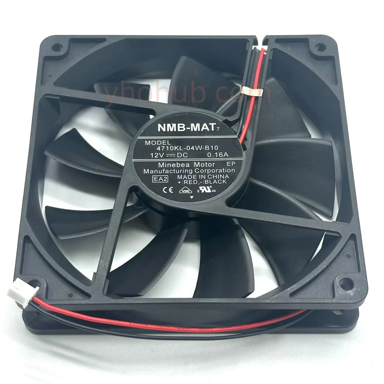 NMB-MAT 4710KL-04W-B10 EA2 DC 12V 0.16A 2-Wire 120x120x25mm Server Cooling Fan