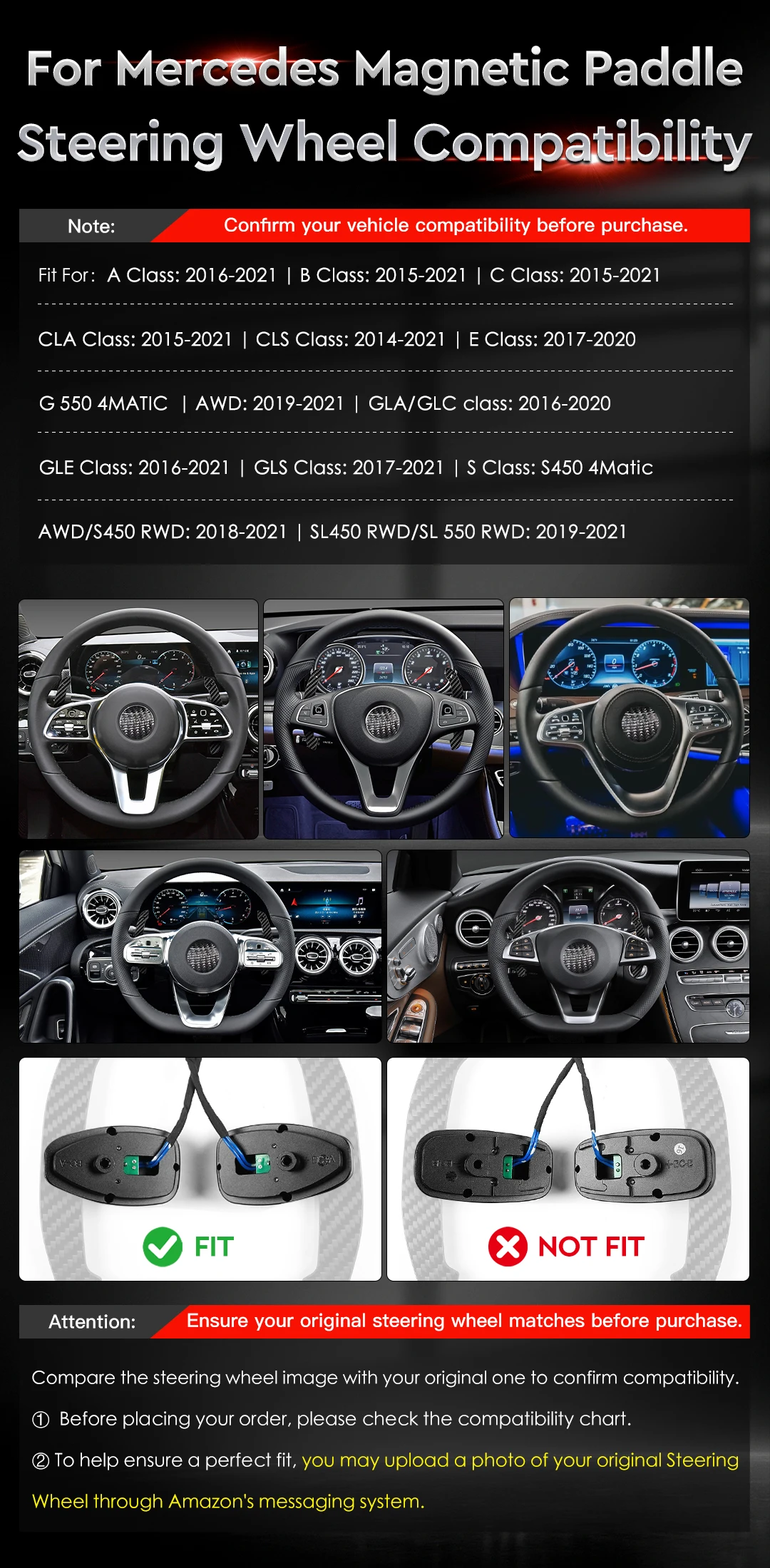 TDD Magnetic Paddle Shifters For Mercedes Benz A B C S E Class CLA CLS GLE GLC Class Colored Aluminum Alloy Shift Paddles