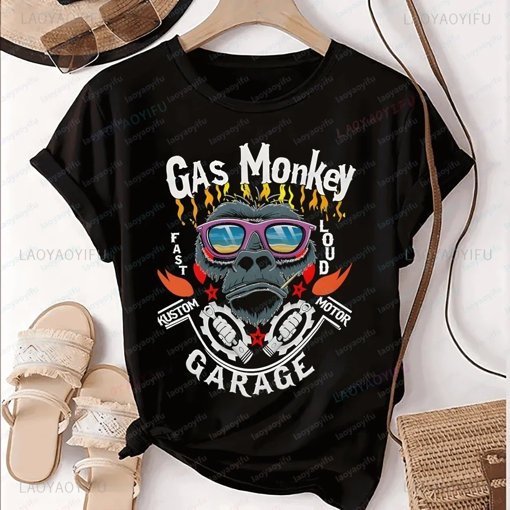Camiseta estampada Streetwear Gas Monkey Garage, camiseta de manga corta unisex con estampado de Gas Monkey Garage, camiseta gráfica extragrande