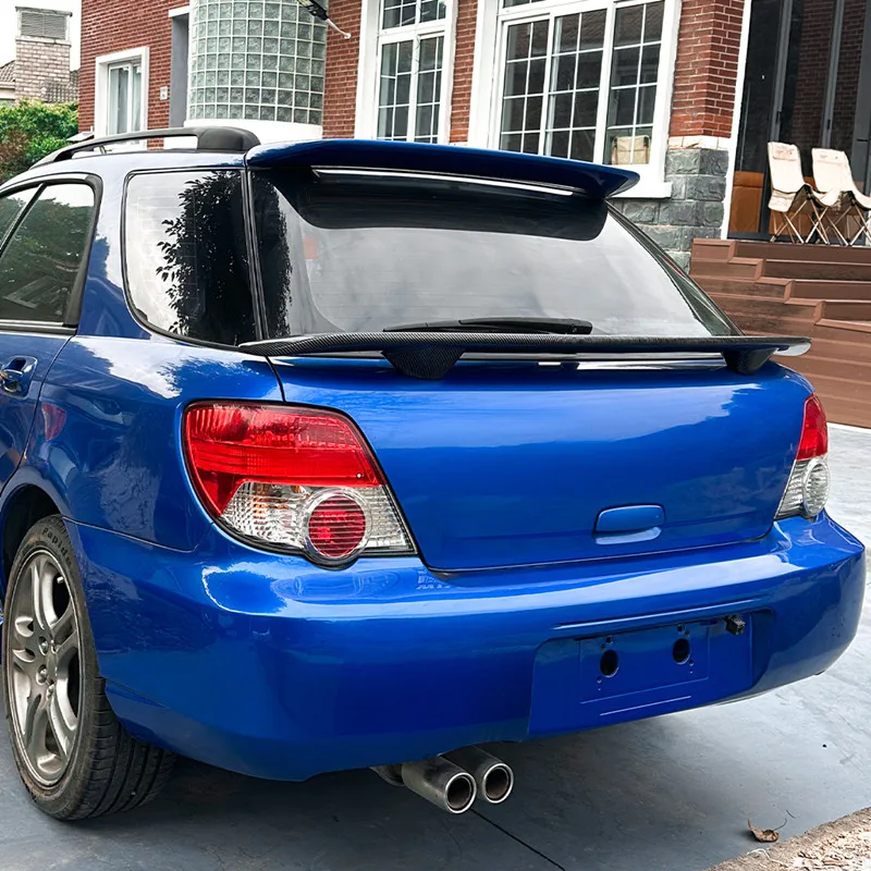 For 2001-2007 Subaru Impreza WRX Touring Wagon Rear Trunk Lid Middle Spoiler Wings Exterior Black Carbon Tuning Accessories
