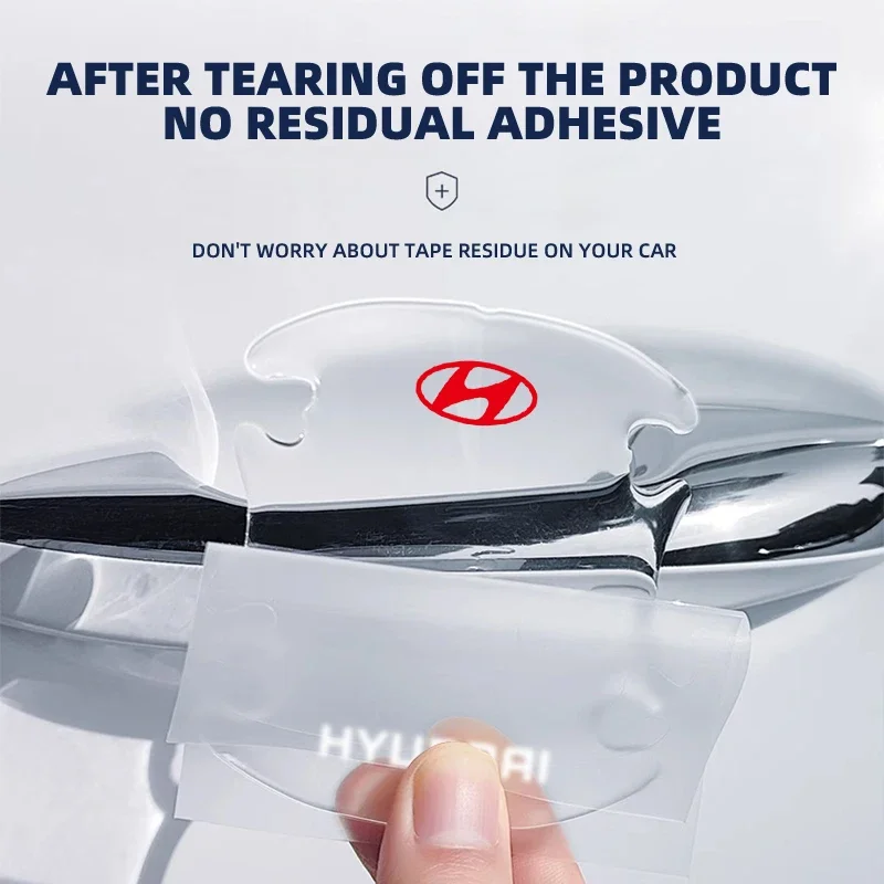 4 قطعة مقبض باب السيارة وعاء الباب ملصق شفاف لشركة هيونداي توكسون أكسنت إلنترا سانتا في سوناتا I30 I40 ix25 ix35 سولاريس #4