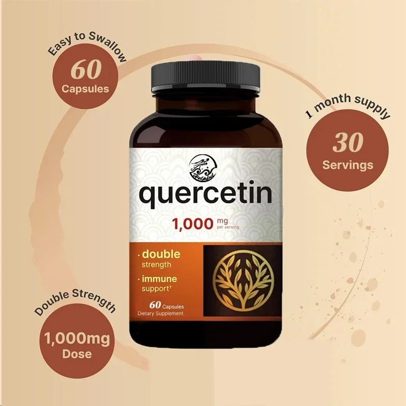 

Quercetin ,1000 milligrams per serving, bioflavonoids, healthy immune support, non genetically modified, gluten free 60 capsules