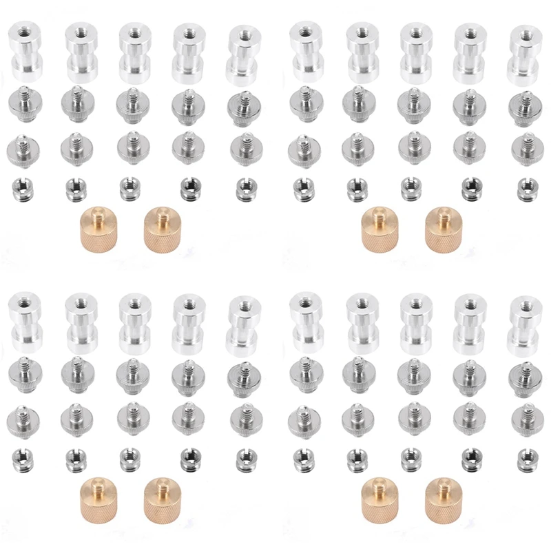 

2025 New-88Pack Camera Screw Adapter 1/4 To 1/4 Screw 1/4 To 3/8 Tripod Screw Adapter Converter Brass Screw