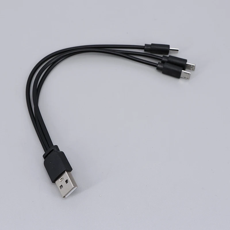 1/2Pcs 20cm USB to mrico usb Splitter Adapter Cable 3Port Multi-Charging USB  Splitter Cable for Charging N6