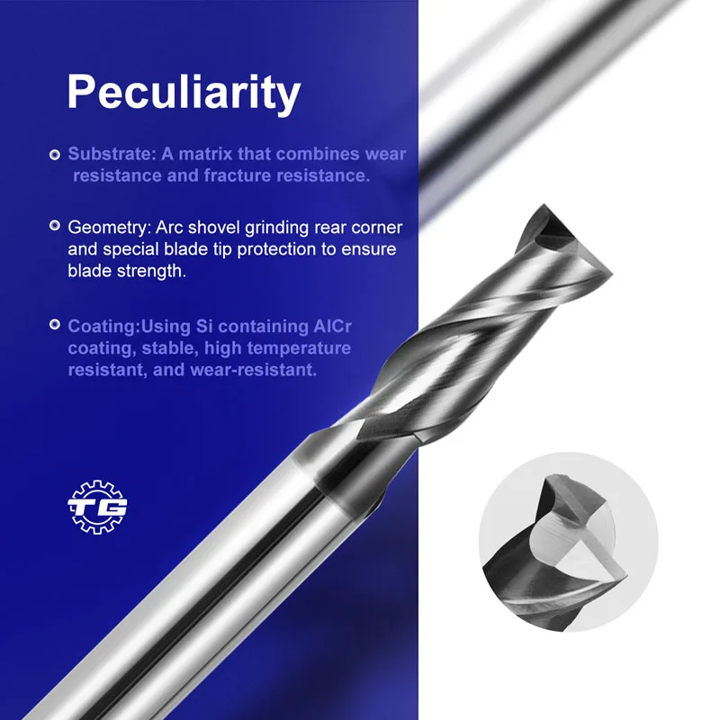 

TG P30-S2/2 Groove Coated Flat End Mill P30 Series High Speed Steel Machining End Mill