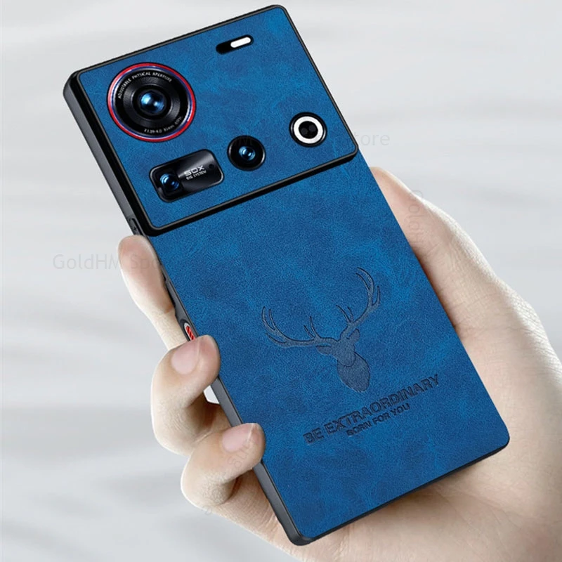 

For ZTE nubia Z70 Ultra 3D Cartoon Deer Elk Head Phone Case Nubia Z60S Pro Z50 Z70 Ultra Soft Silicone Leather Protection Cover