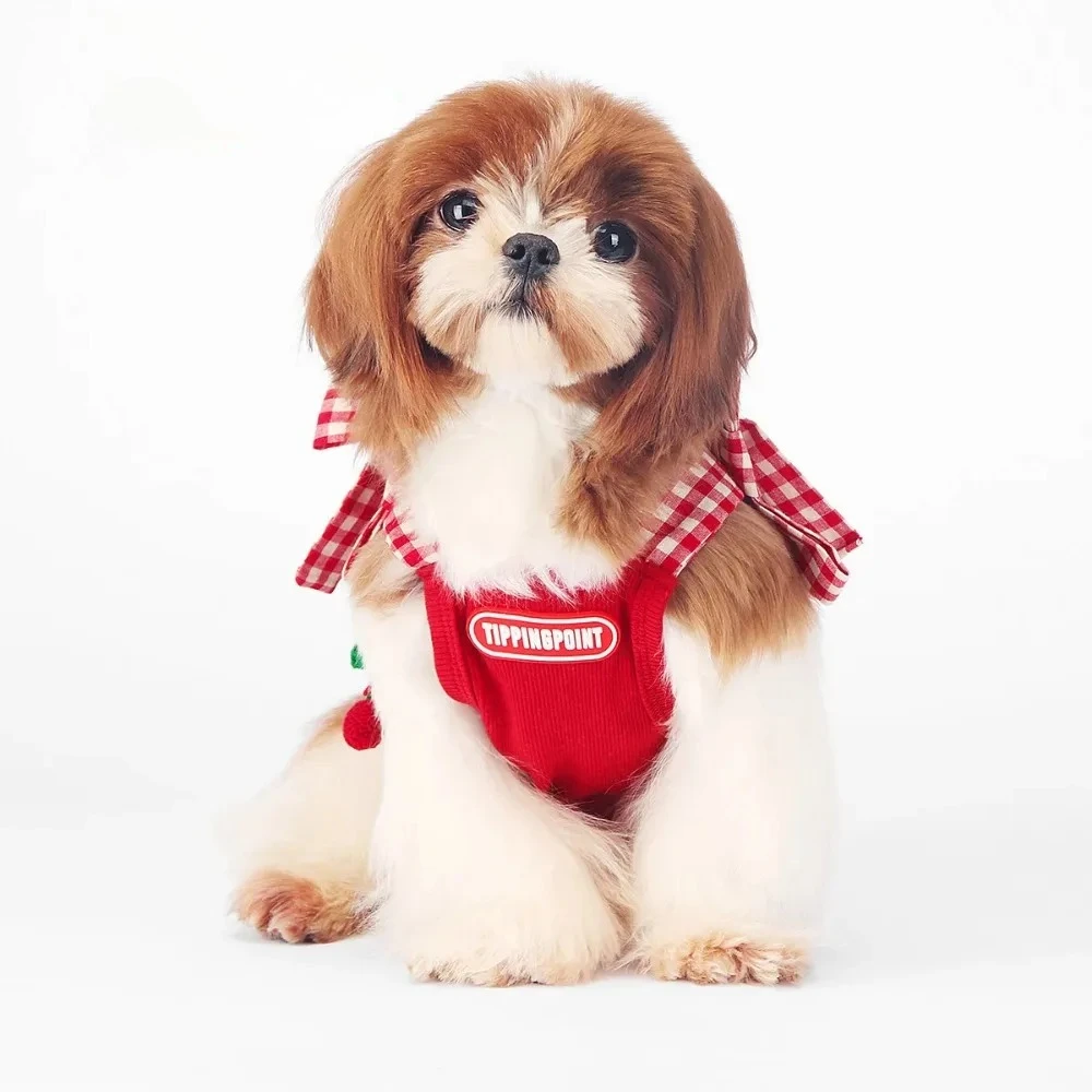 

Summer Lightweight Pet Apparel for Small To Medium Breeds Teddy Bichon Frise Summer Red Cherry Playful Tank Top