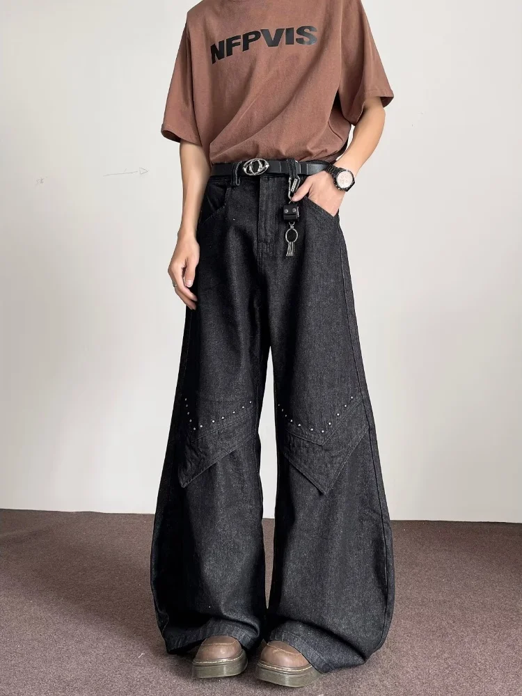2025, japanische Y2K-Mode, gewaschen, schwarz, Baggy, gestapelte Jeans, Hosen für Herren, Kleidung, weites Bein, Gothic, lange Hosen, Pantalones Hombre – Detail 5