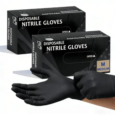 Gants imperméables en Nitrile noir, 20/50/100 pièces, pour la vaisselle, la cuisine, la maison, le lavage des chiens, pour le travail alimentaire