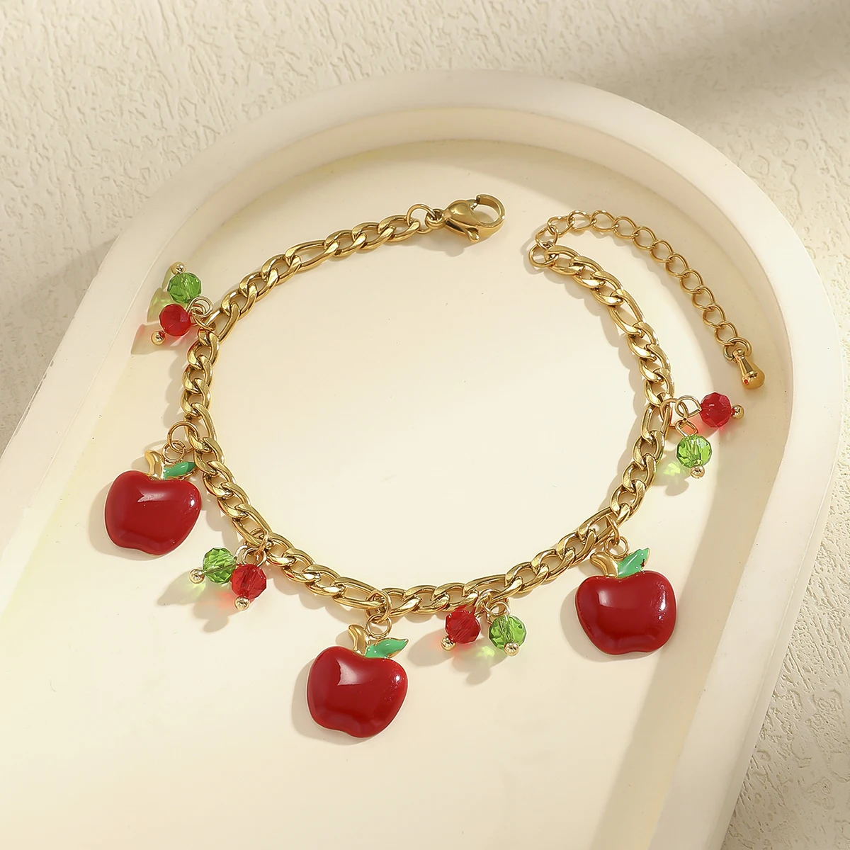 

Stainless Steel Bracelet with Charm Fruit Pendant for men and women, ID bracelets, jewelry gifts