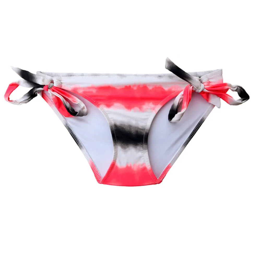 Parte inferior de Bikini a rayas para mujer, bañador Sexy secreto, Bikini brasileño de vendaje, trajes de baño