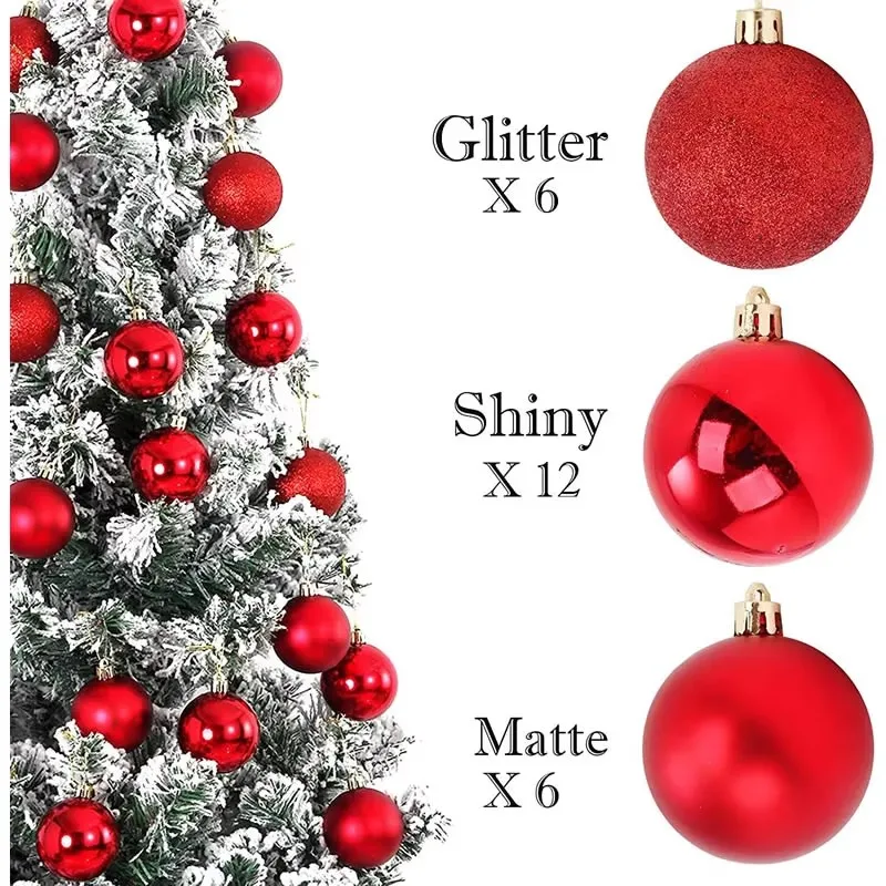 New 24pcs/Lot 8cm Color Decoration Ball Christmas Tree Hang Ornaments Shiny Bauble Ball For Home House Bar Party Decor