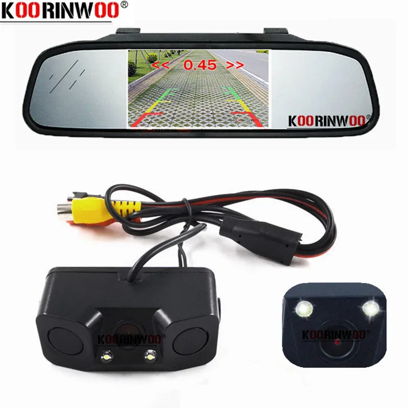 Car Parktronic Sensor Wireless 2 Back Radar Auto Blind Spot Detector With Rear Camera 4.3