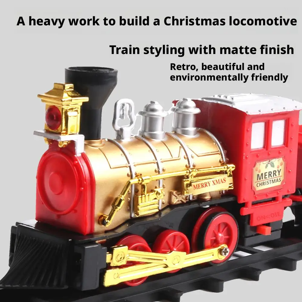 Kerstserie Klassieke afstandsbediening Kleine treinbaan Elektrische stoombaan Treinmodelverlichting Vakantiecadeau voor kinderen 1 set