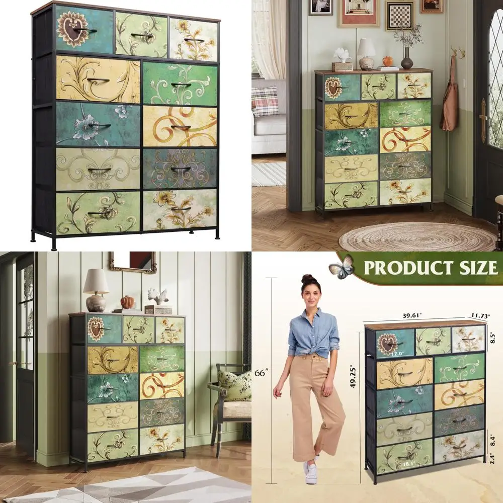 Organizer do przechowywania z materiału z metalową ramą, wysokie szuflady do efektywnego organizowania