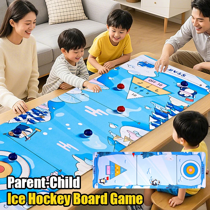 

Детская настольная игра в хоккей с шайбой, керлинг, боулинг, интерактивные спортивные игрушки для родителей и детей, подарки на Рождество