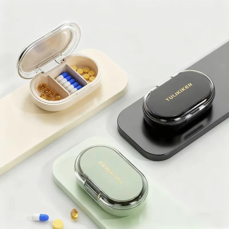 

Portable Pill Box Moisture-Proof Travel Medicine Storage Mini Three-Compartment Pill Box Portable Medicine Organizer Tools