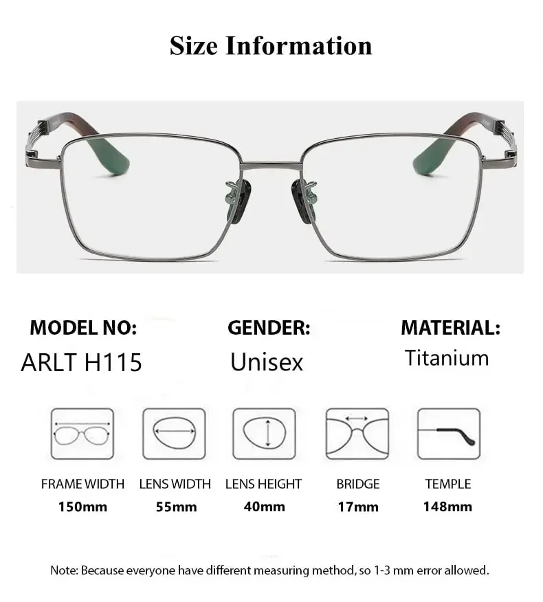 Brand Design Glasses Men Pure Titanium Eyeglasses Prescription Optical Lenses Male Ultra Light Weight Flexible Frame