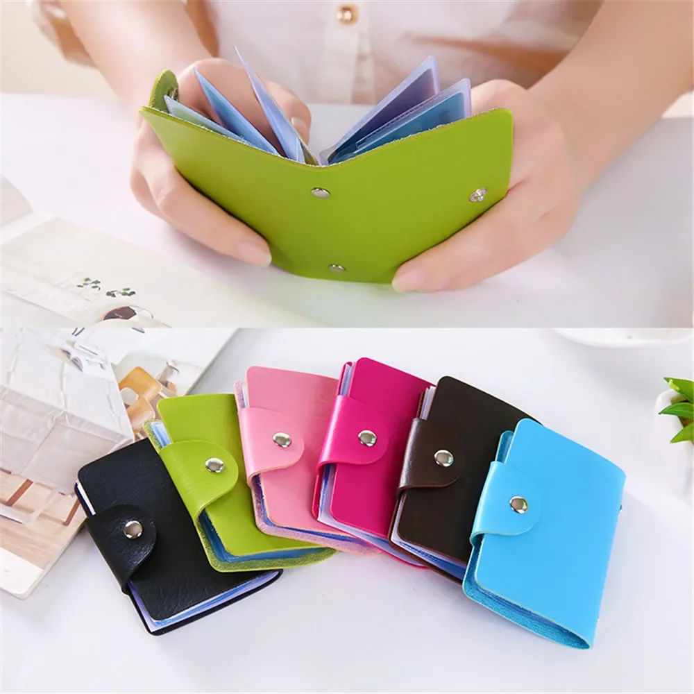 24 Bits Credit Card Holder Business Bank Pocket PVC Large Capacity Card Cash Storage Clip Organizer Case ID Holder Pouch