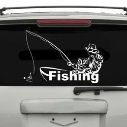 Fishing Club Fisherman Boat Stickers Vinyl Fish Hook Rod Car Window Decor Ship Surface Decals Removable Waterproof Mural Z512