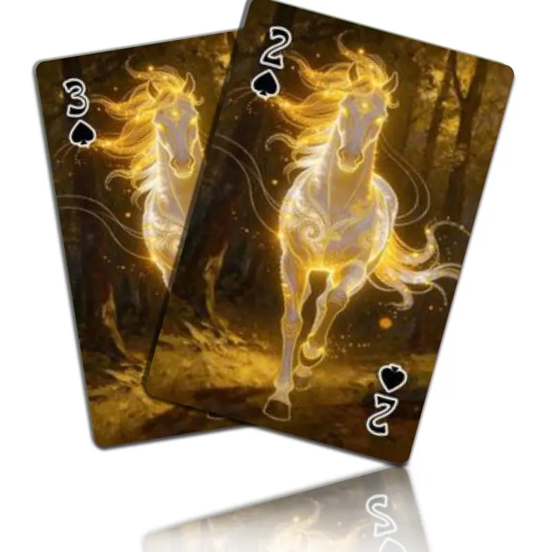 54pcs Playing Cards, Premium Poker Card Deck for Blackjack, Euchre, Canasta, Family Game Night with Mythical Starry Horse Design view 3
