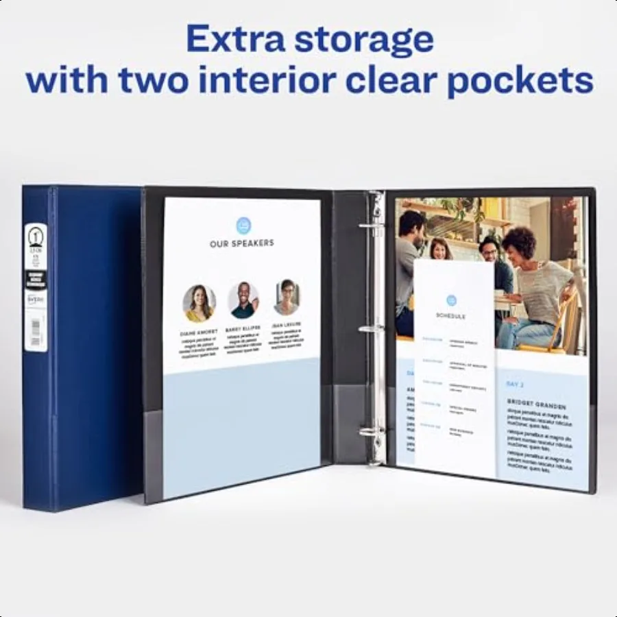 이코노미 3링 바인더 1.5 라운드 링 색상 블랙 퍼시픽 블루 다양함 1 바인더 (11778)