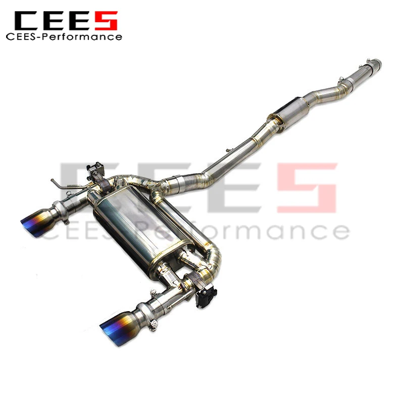 CEES Valved Race Pipes for Audi TT MK1 Type 8N 1.8T 1998-2006 Resonated Exhaust Muffler with Electric Actuators