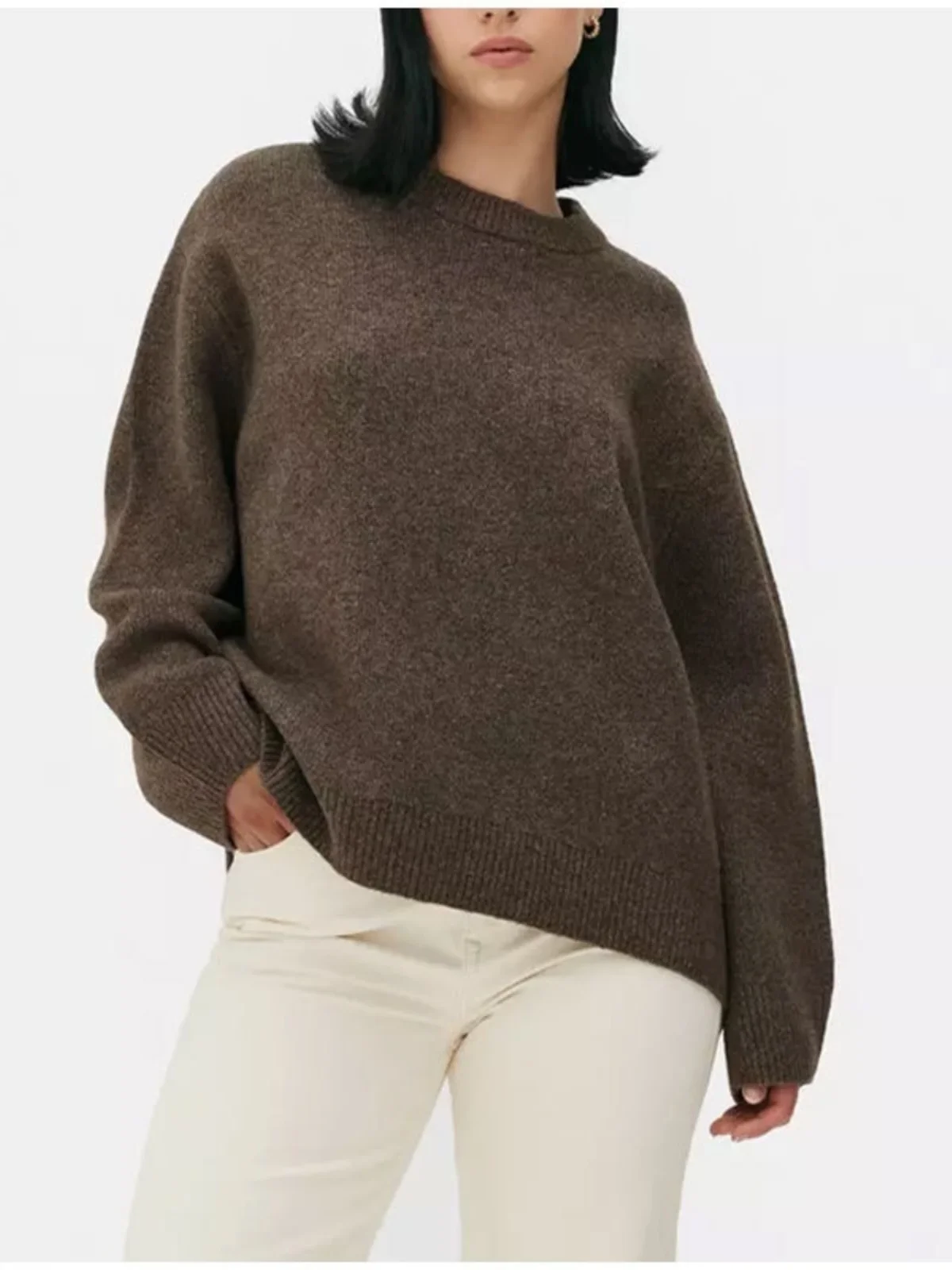 Zoete roze ronde Ne Pullover Sweater Winter New Sle Long Sve gebreide top voor jonge vrouwen woon-werkverkeer Sle Faion