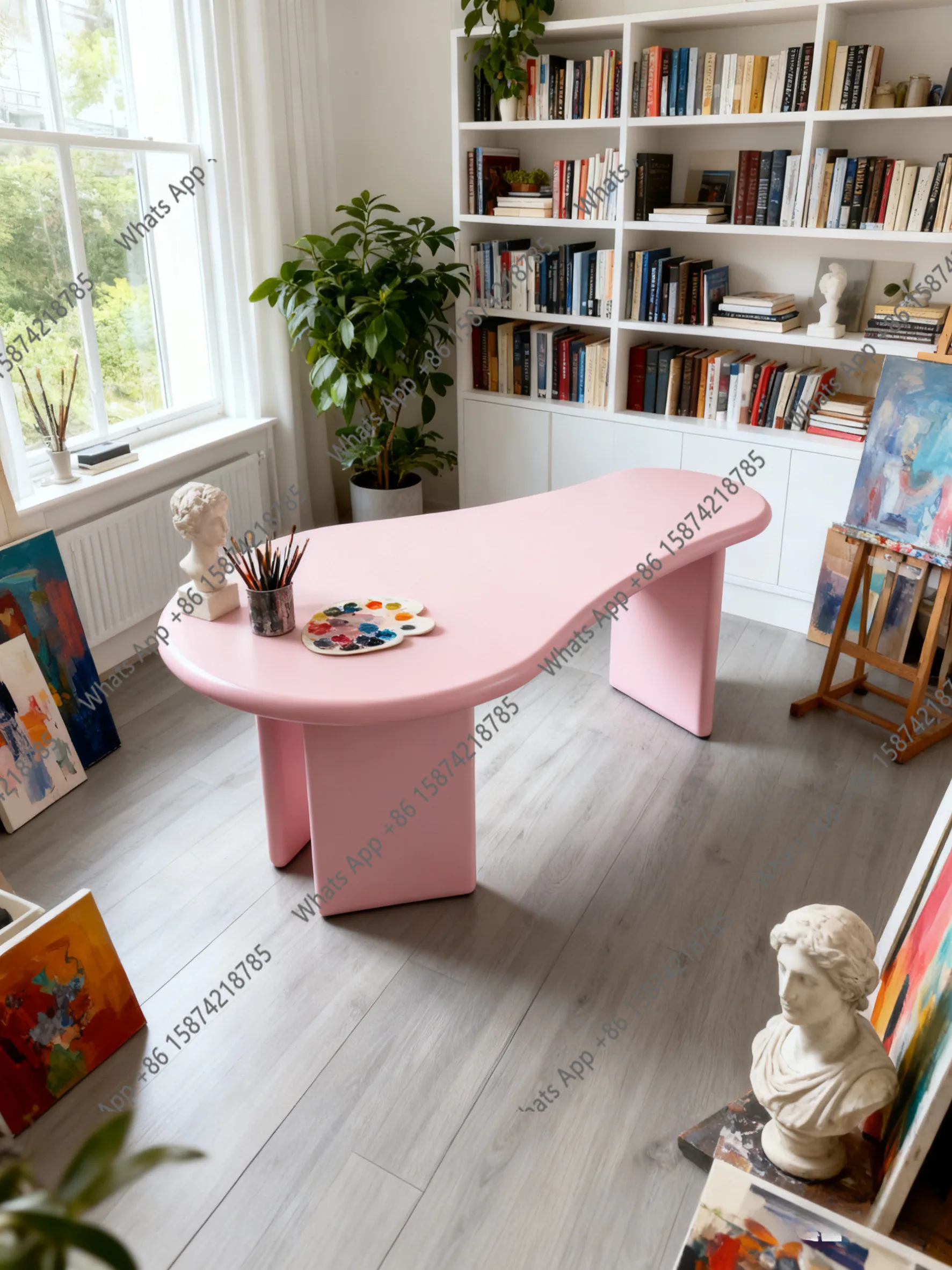 

K work table modern style Nordic simple special-shaped desk desk small dining table cream style work table modern style