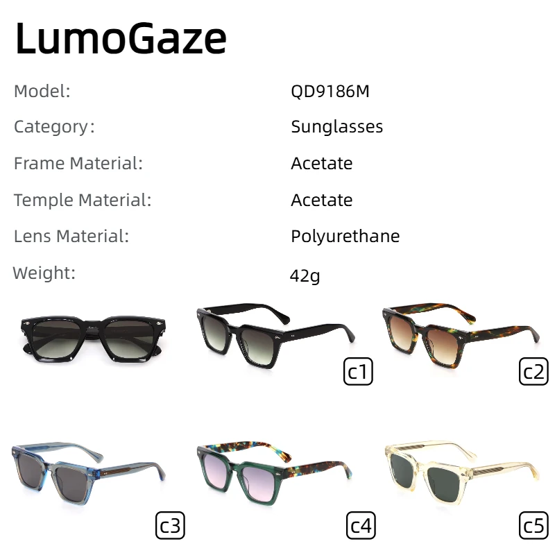 LumoGaze Retro-Sonnenbrille mit dickem Rahmen, rechteckig, UV400-Schutz für Damen, trendige Retro-Sonnenbrille aus hochwertigem Acetatfaser für Herren – Detail 11