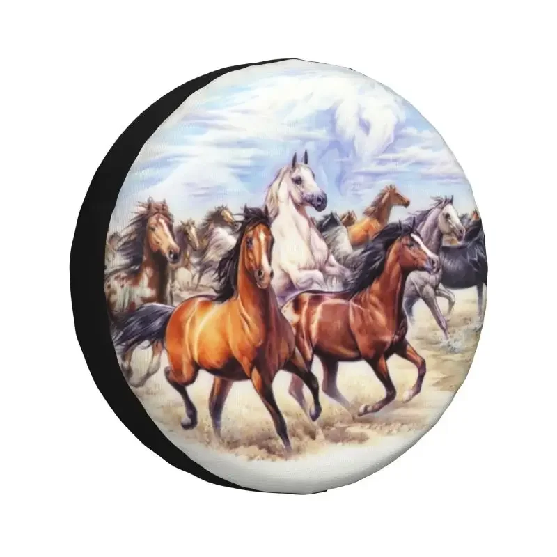 Wild Horse Herd Gallop Spare Tire Cover for Jeep Hummer SUV RV 4x4 Car Wheel Protectors Accessories 14