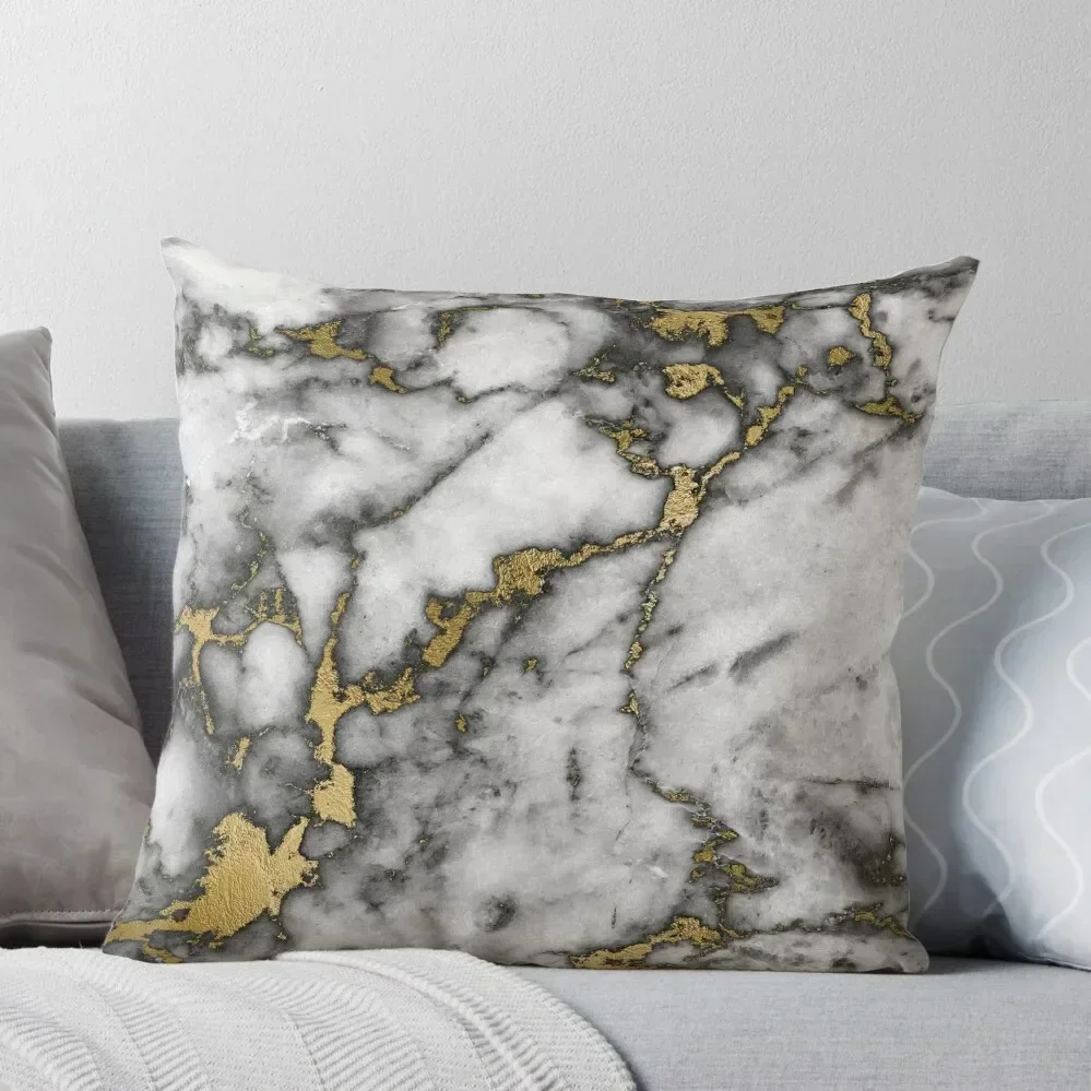 

Grey marble gold streaks phone case cover Throw Pillow Luxury Sofa Cushions Luxury Living Room Decorative Cushions pillow