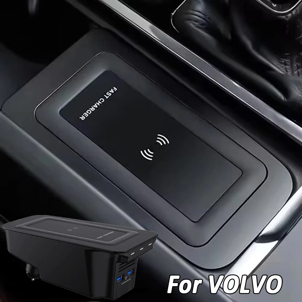 

Беспроводное зарядное устройство для автомобиля Volvo XC90 XC60 S90 V90 V60 S60 2018-2025, держатель для телефона, зарядная панель, аксессуары для интерьера автомобиля