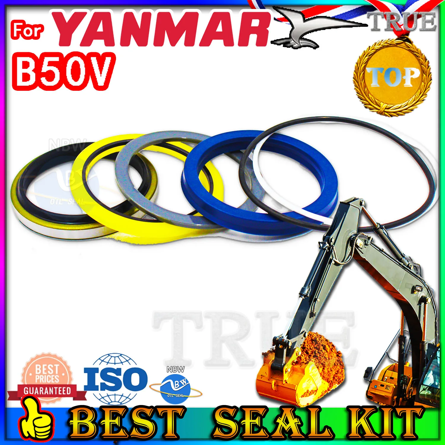 For Yanmar B50V Oil Seal Repair Kit Boom Arm Bucket Excavator Hydraulic Cylinder Control Pilot Valve Blade TRAVEL Joystick Pump