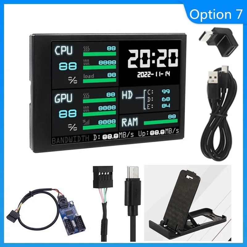3,5 Zoll USB Typ-C IPS Sekundärbildschirm AIDA64 LCD CPU GPU RAM Überwachungsbildschirm Display Unterbildschirm für Computer Laptop