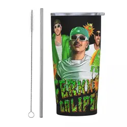 Feid Ferxxo Calipsis World Tour Poster Stainless Steel Tumbler Musician Mugs Cup 20oz Thermal Cups Drinks Milk Tea Water Bottle