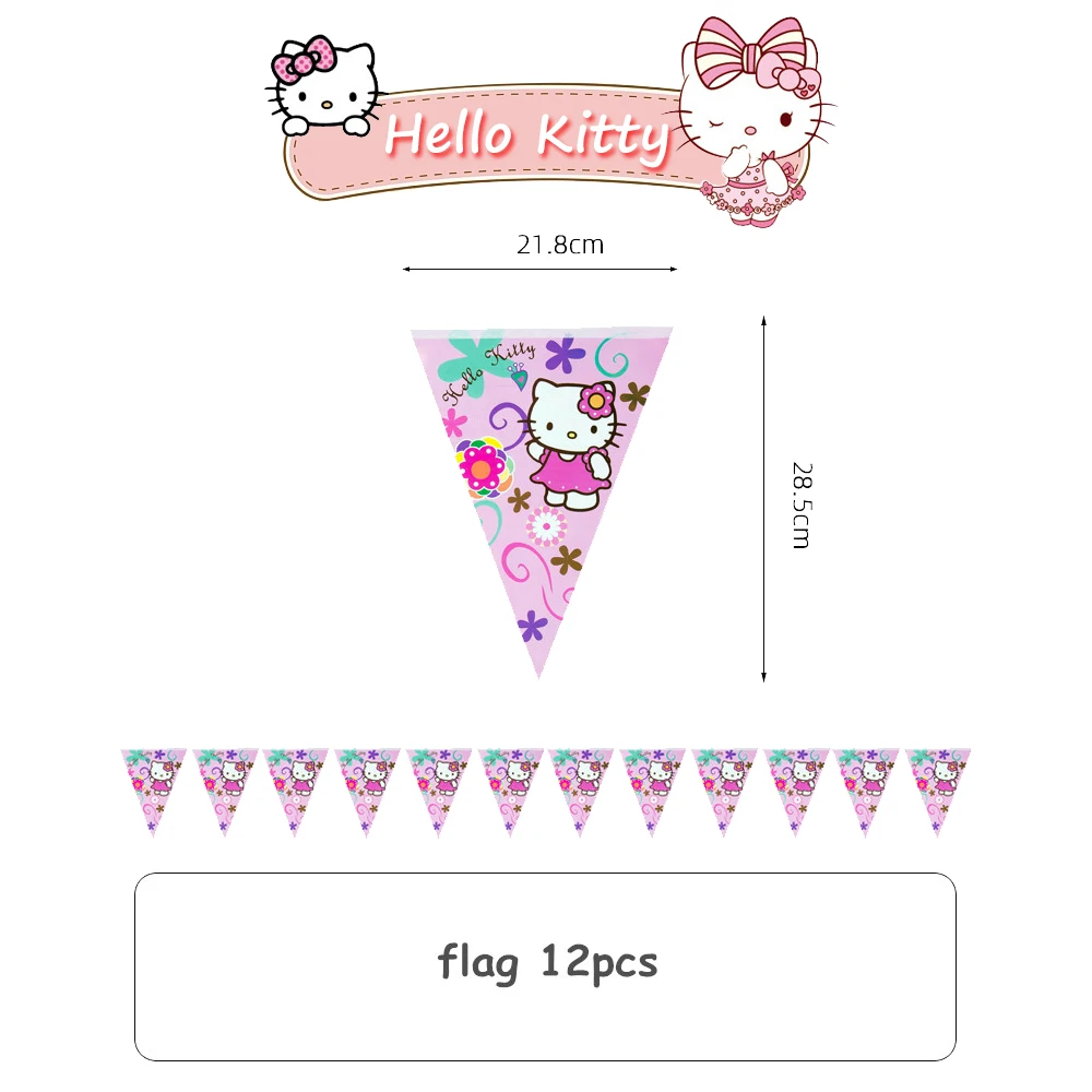 Decoración de Hello kitty rosa para fiesta de cumpleaños de niños, accesorios de mesa, plato de taza, regalo de juguete para niñas, suministros para fiesta de Baby Shower