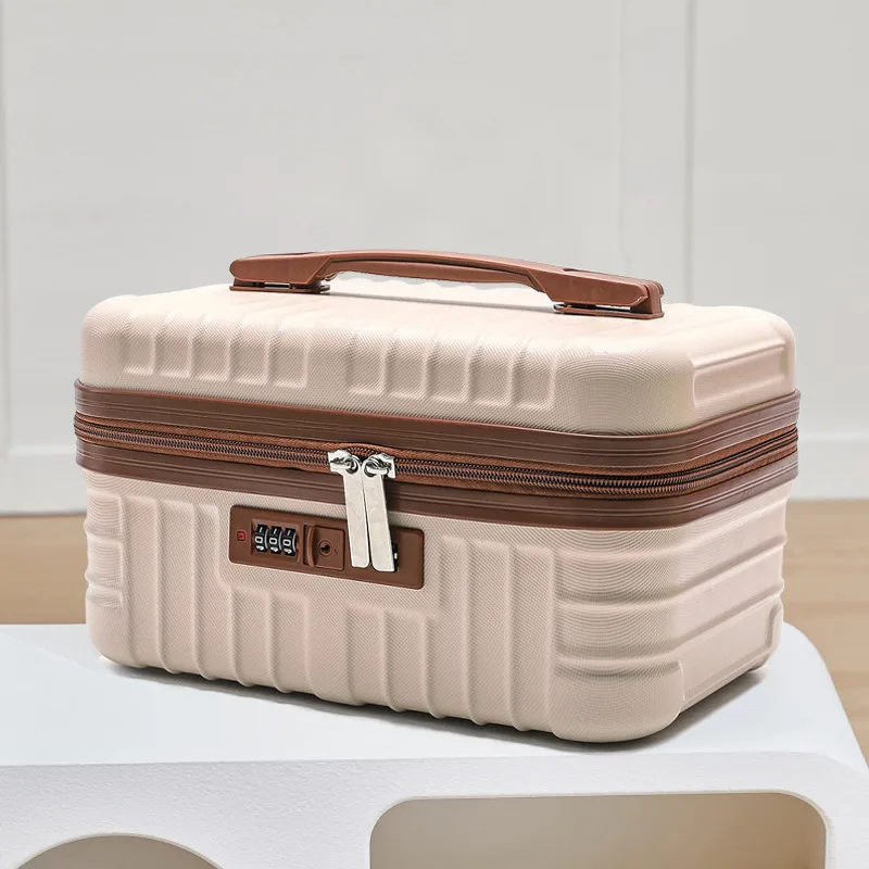14 inch Mini Travel Suitcase Cosmetic Box Retro Lightweight Portable Hand Luggage Organizer Makeup Case Small Password Box
